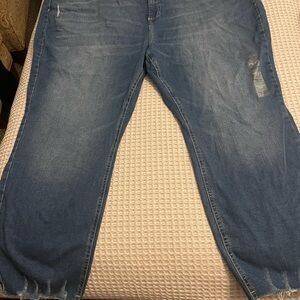 LC Lauren Conrad women’s high rise skinny ankle Jeans with raw hem. NWT Size 24W